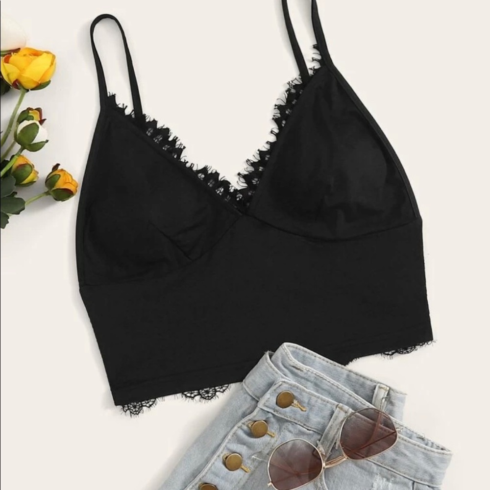 Lace trim bralette top 💋